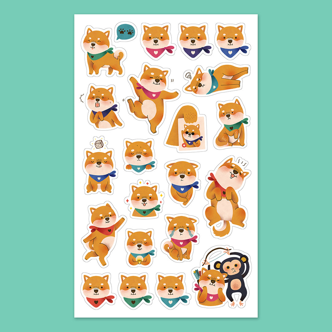 Minifanfan | Shiba Inu Kiss Cut Sticker