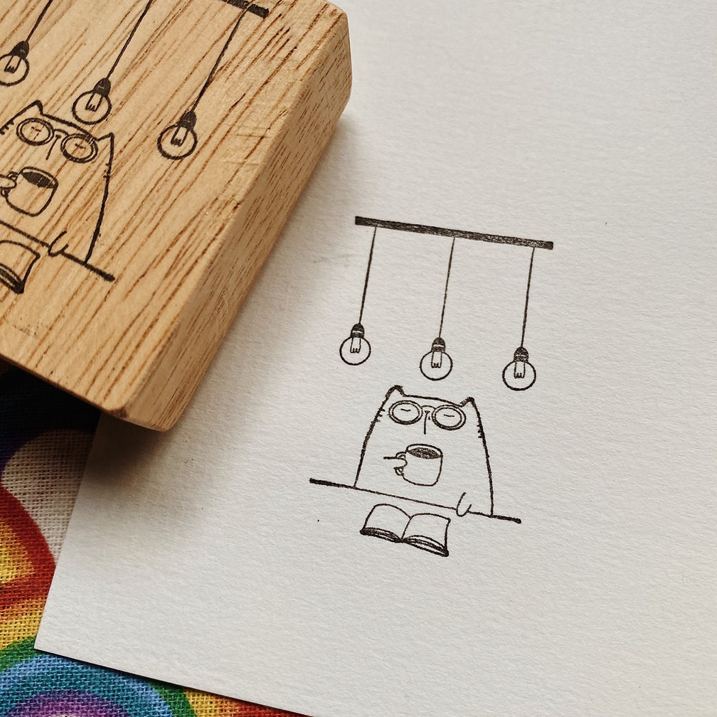 Catdoo rubber stamp - New coffee and book (CD2570901)