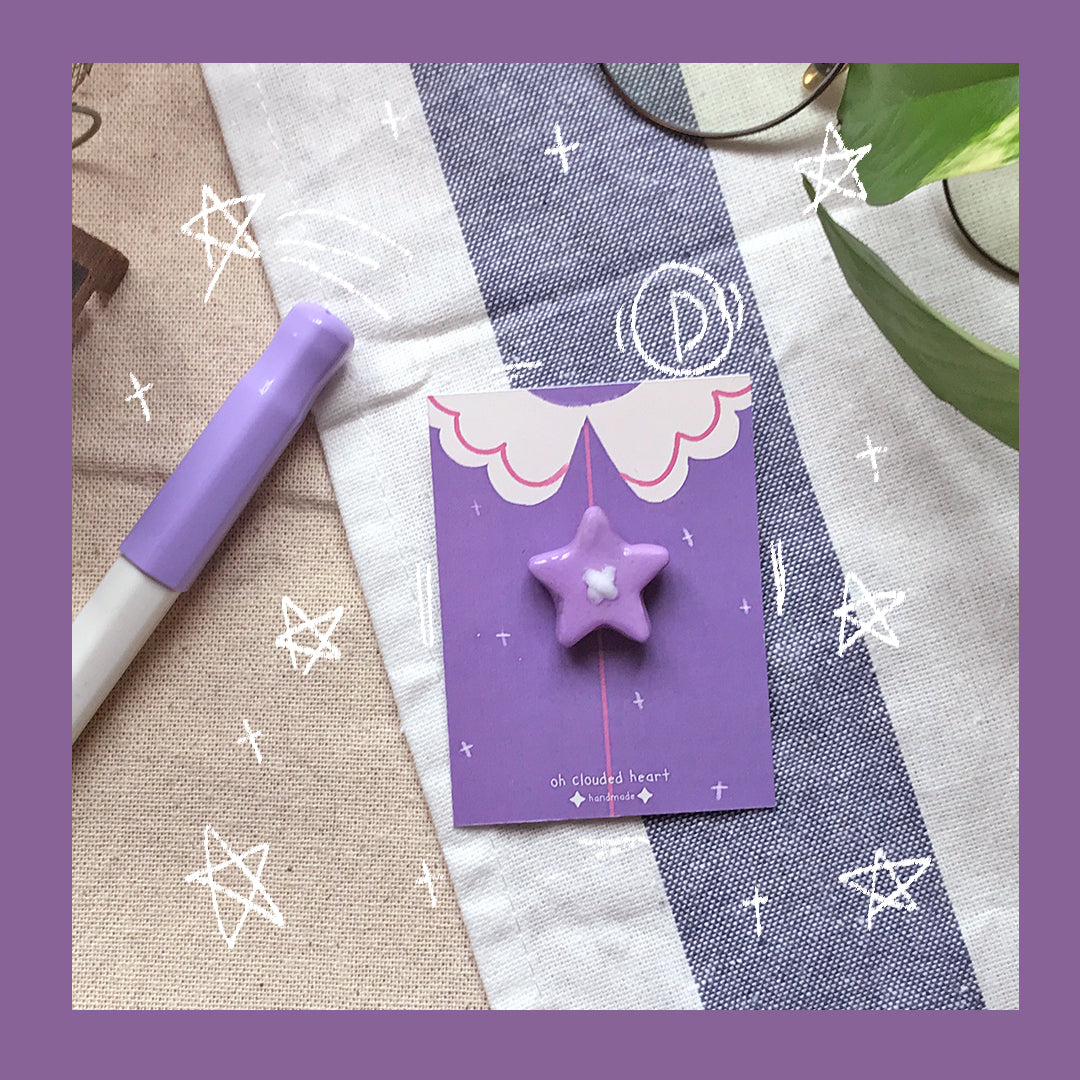 Star Button Clay Pin