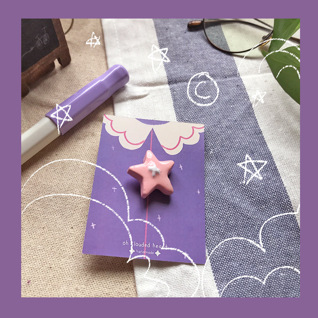 Star Button Clay Pin