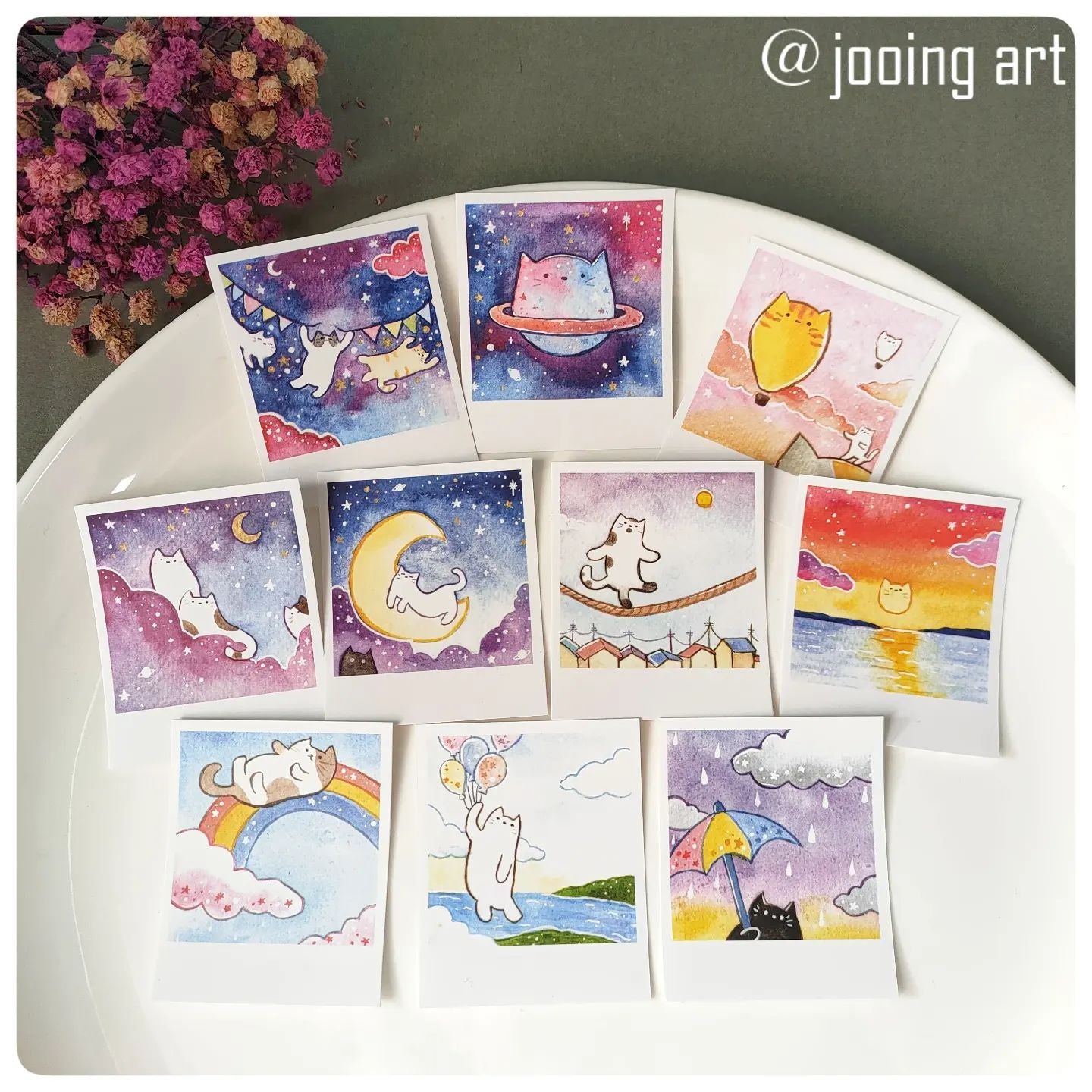 Polaroid Cat in the Sky Stickers