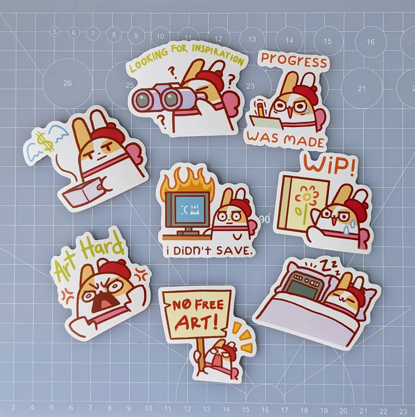 PUGIBUNI Angy Artist 2 Sticker Pack
