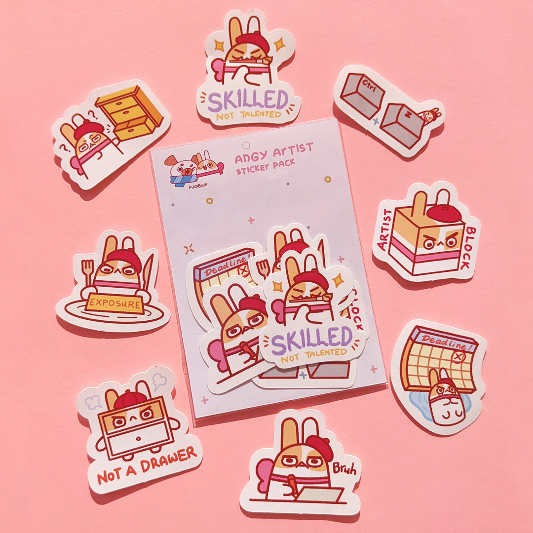 PUGIBUNI Angy Artist Sticker Pack
