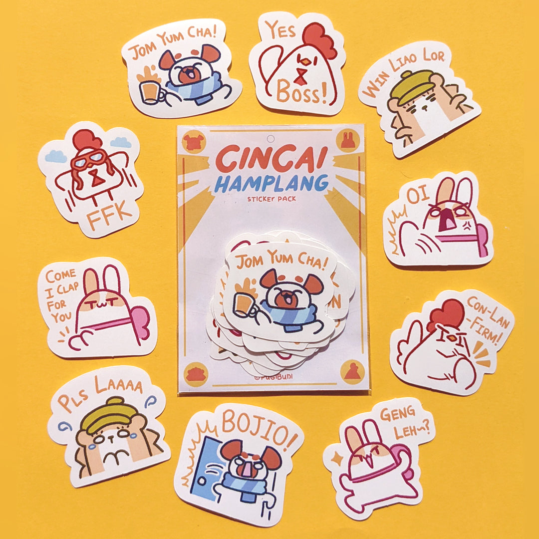 PUGIBUNI Cincai Hamplang Sticker Pack