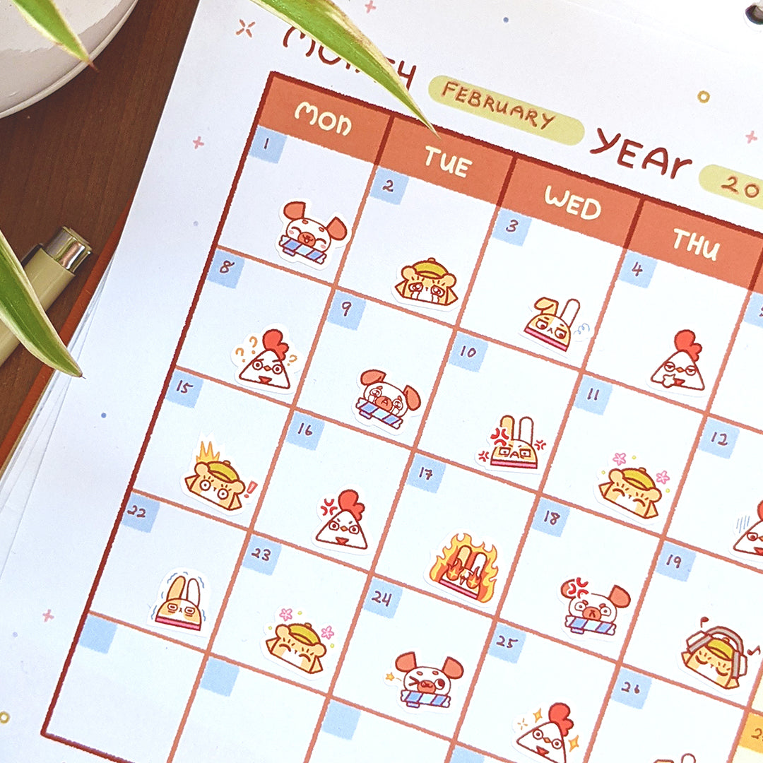 PugiBuni Mood Tracker Sticker Sheet - Chi