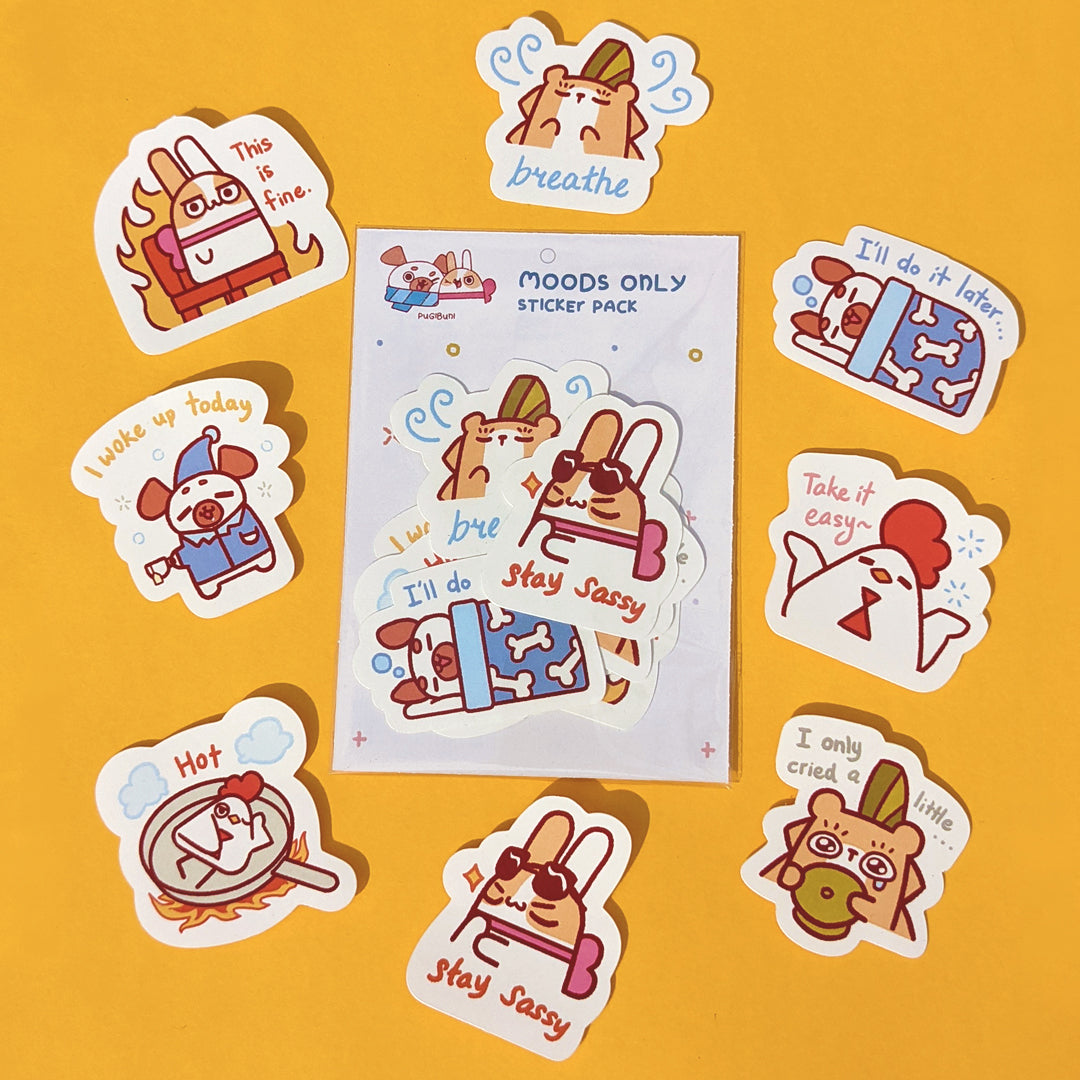 PUGIBUNI Moods Only Sticker Pack