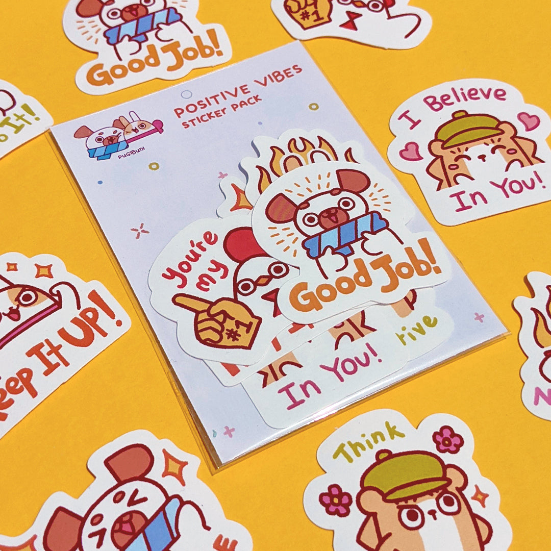 PUGIBUNI Positive Vibe Sticker Pack