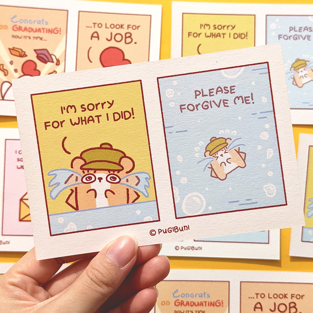 PUGIBUNI Postcard Comic Hedgi