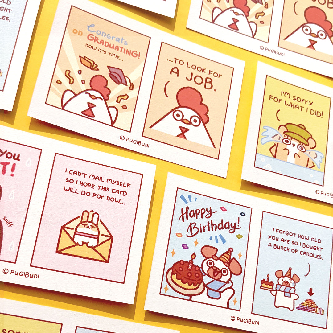 PUGIBUNI Postcard Comic Hedgi