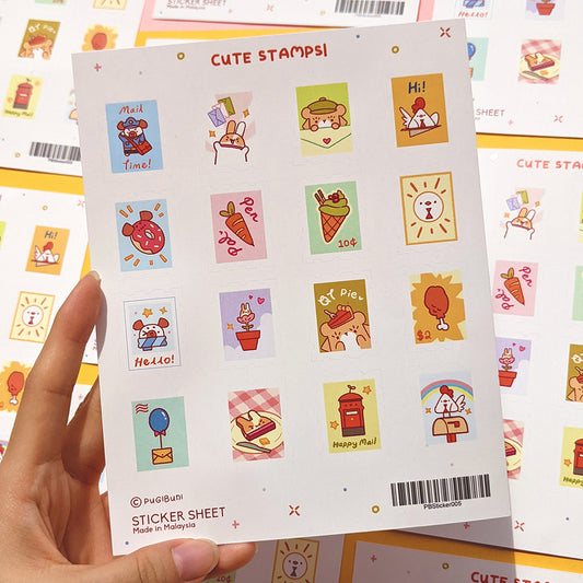 PugiBuni Stamp Sticker Sheet