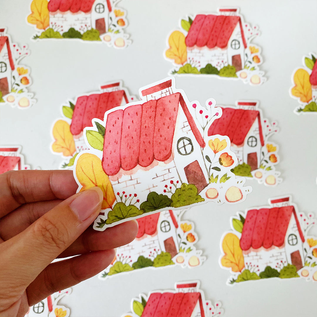 Cozy House Sticker Flake