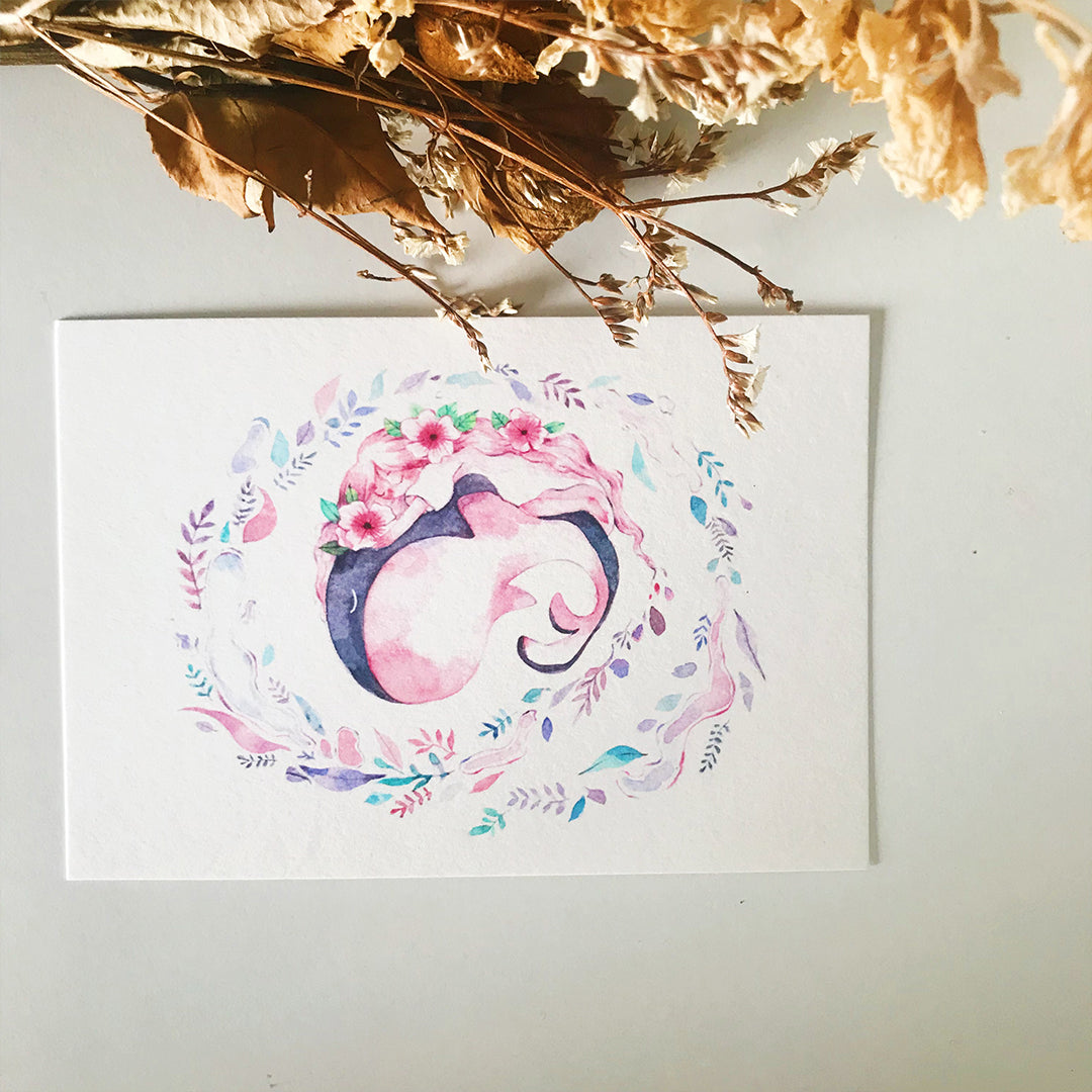 Sleepy Whale Postcard