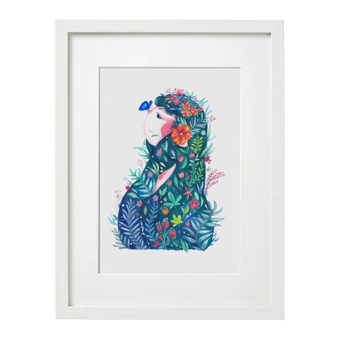 Spring Lady A4 Art Print