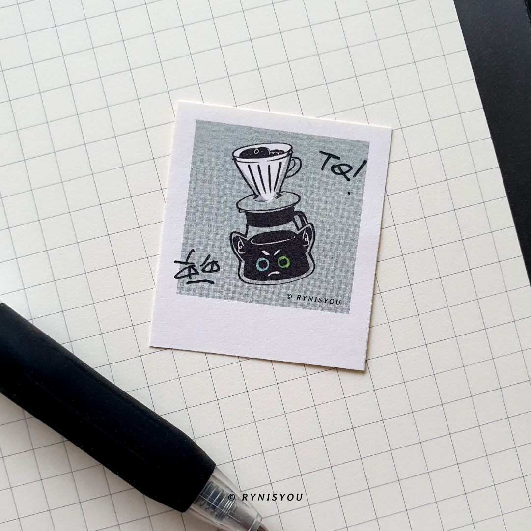 Barista Cat ① mini Polaroid Sticker Set
