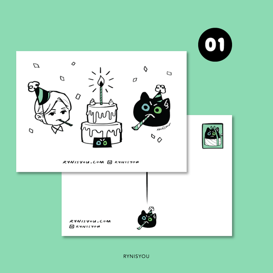 Birthday Cat Postcard