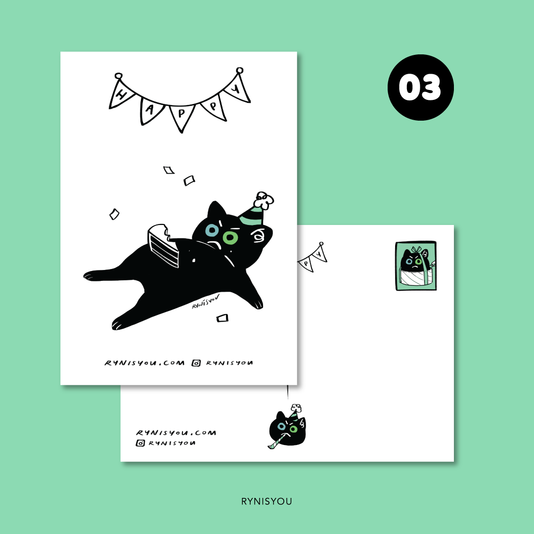 Birthday Cat Postcard