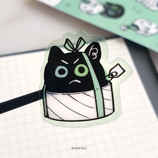 Birthday Cat Waterproof Transparent Sticker Sheet