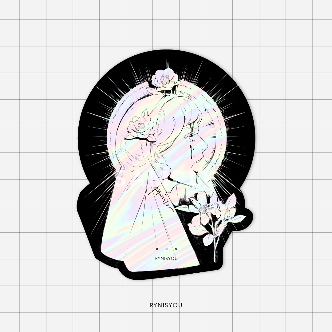 Camellia Waterproof Holographic Vinyl Sticker