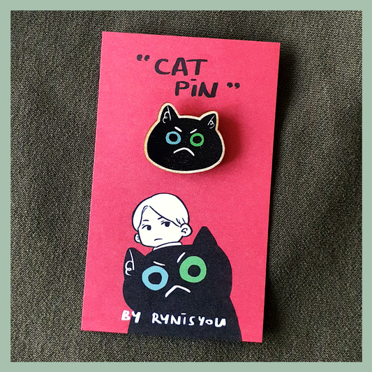 Cat Wooden Pin - B - RBF