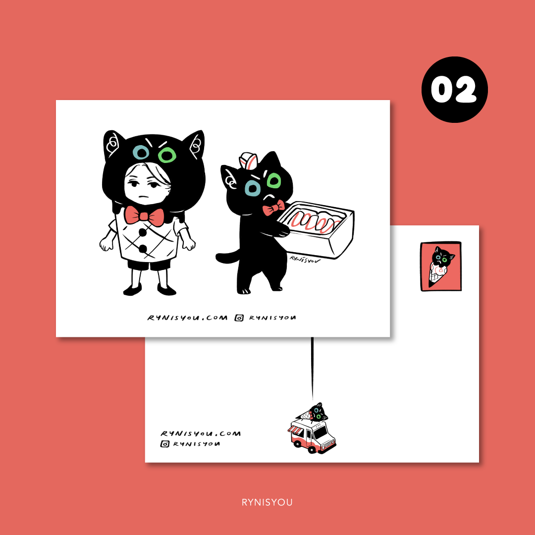 Ice-Cream 4 You, Cat Postcard