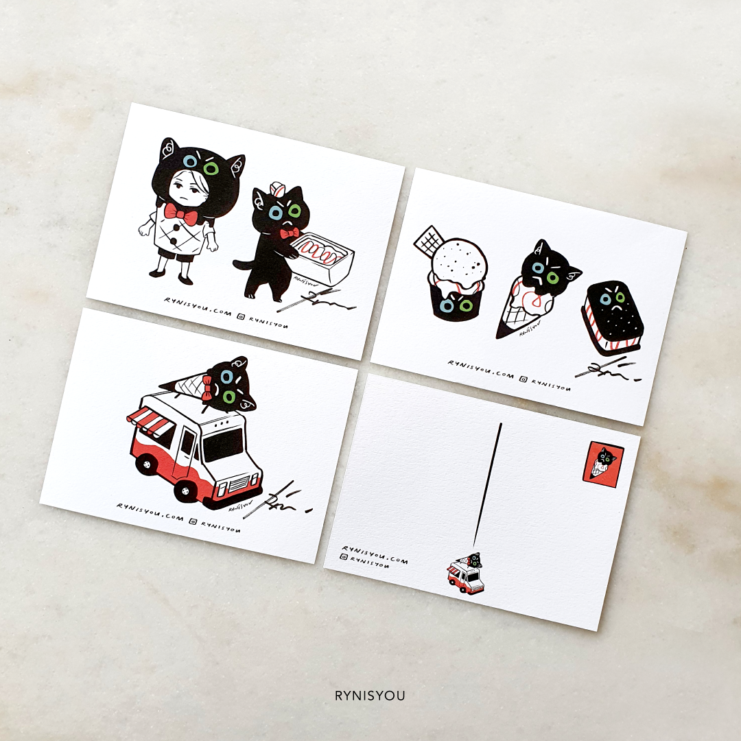Ice-Cream 4 You, Cat Postcard