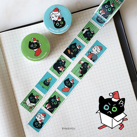 Santa Cat Stamp Washi