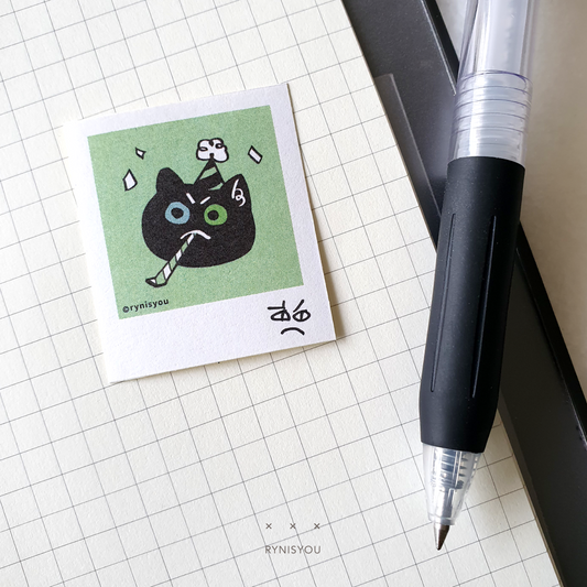 Birthday Cat mini Polaroid Sticker Set
