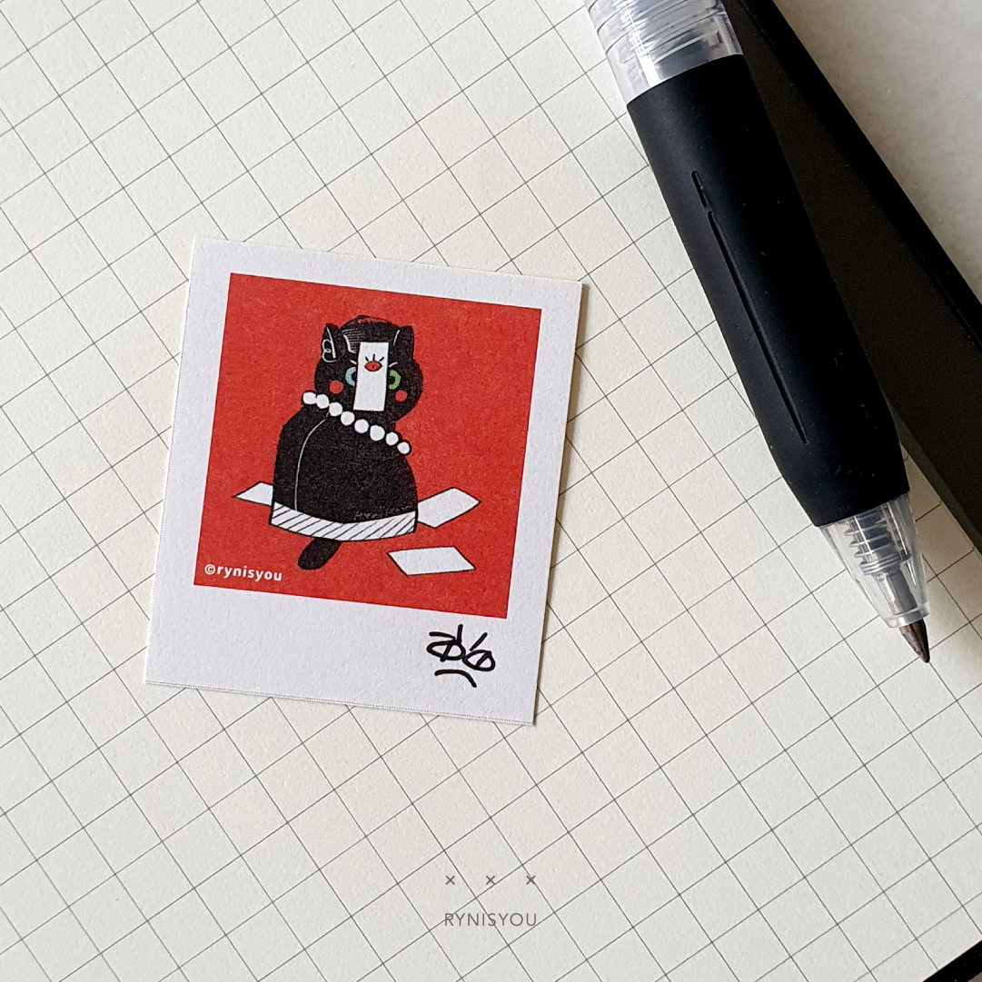 Geung-Si Cat mini Polaroid Sticker Set