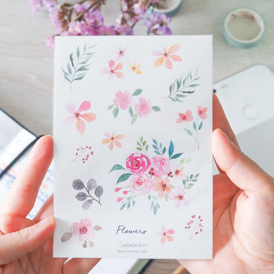 Watercolor Flowers Stickers