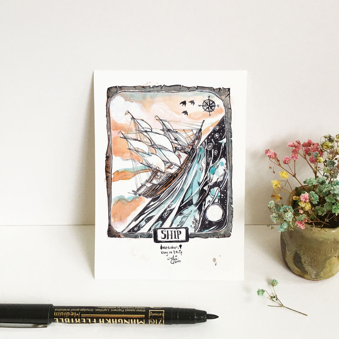 Ink Drawings A6 Prints