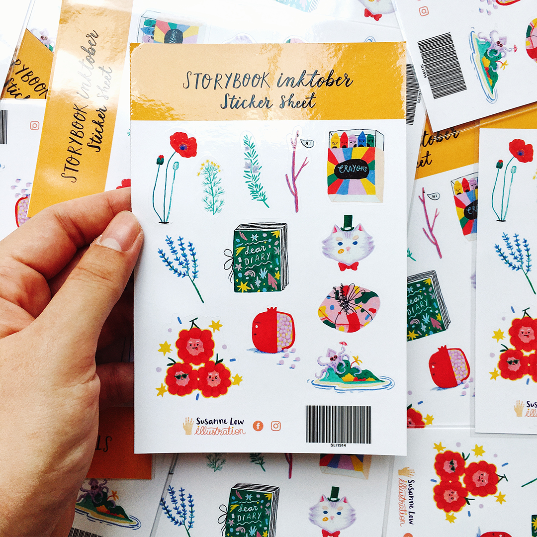 Storybook Inktober Sticker Sheet