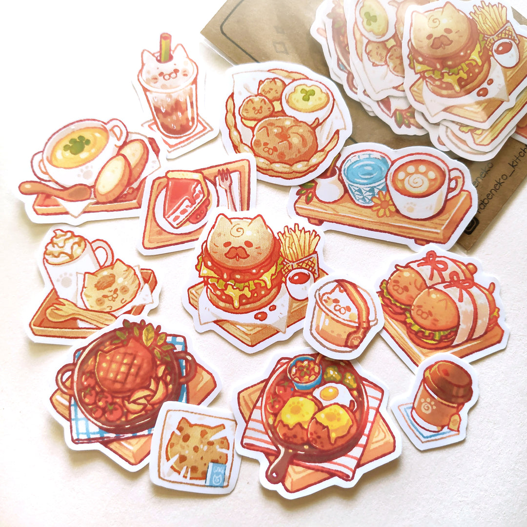 Tabeneko - Cafe Sticker Set