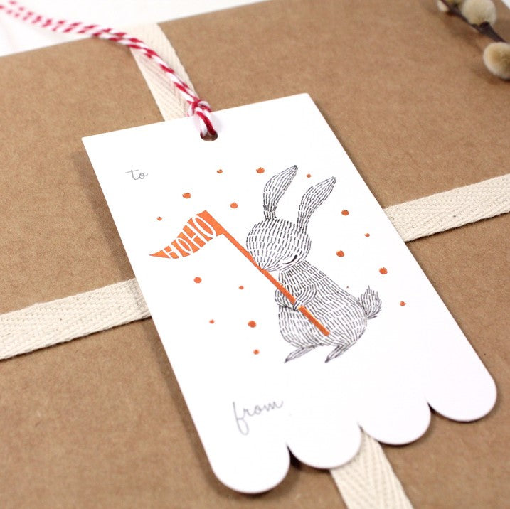 Copper Foil Tags - Winter Rabbit