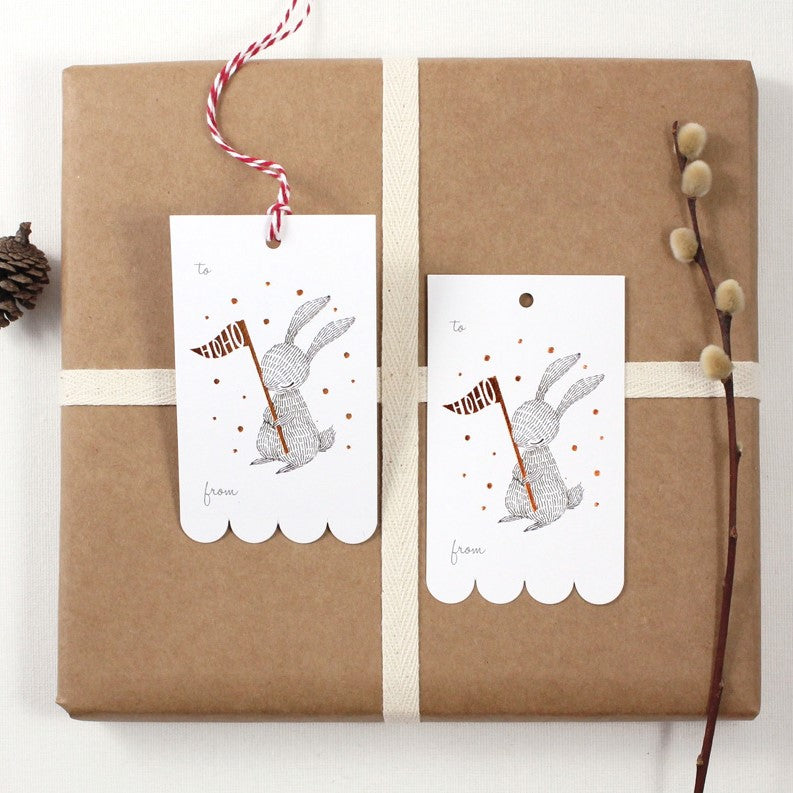 Copper Foil Tags - Winter Rabbit