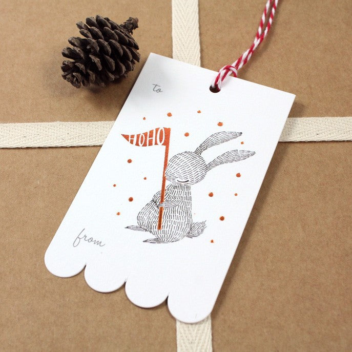 Copper Foil Tags - Winter Rabbit