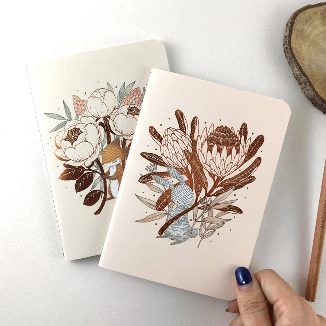 Rabbit & King Protea Pocket Notebook