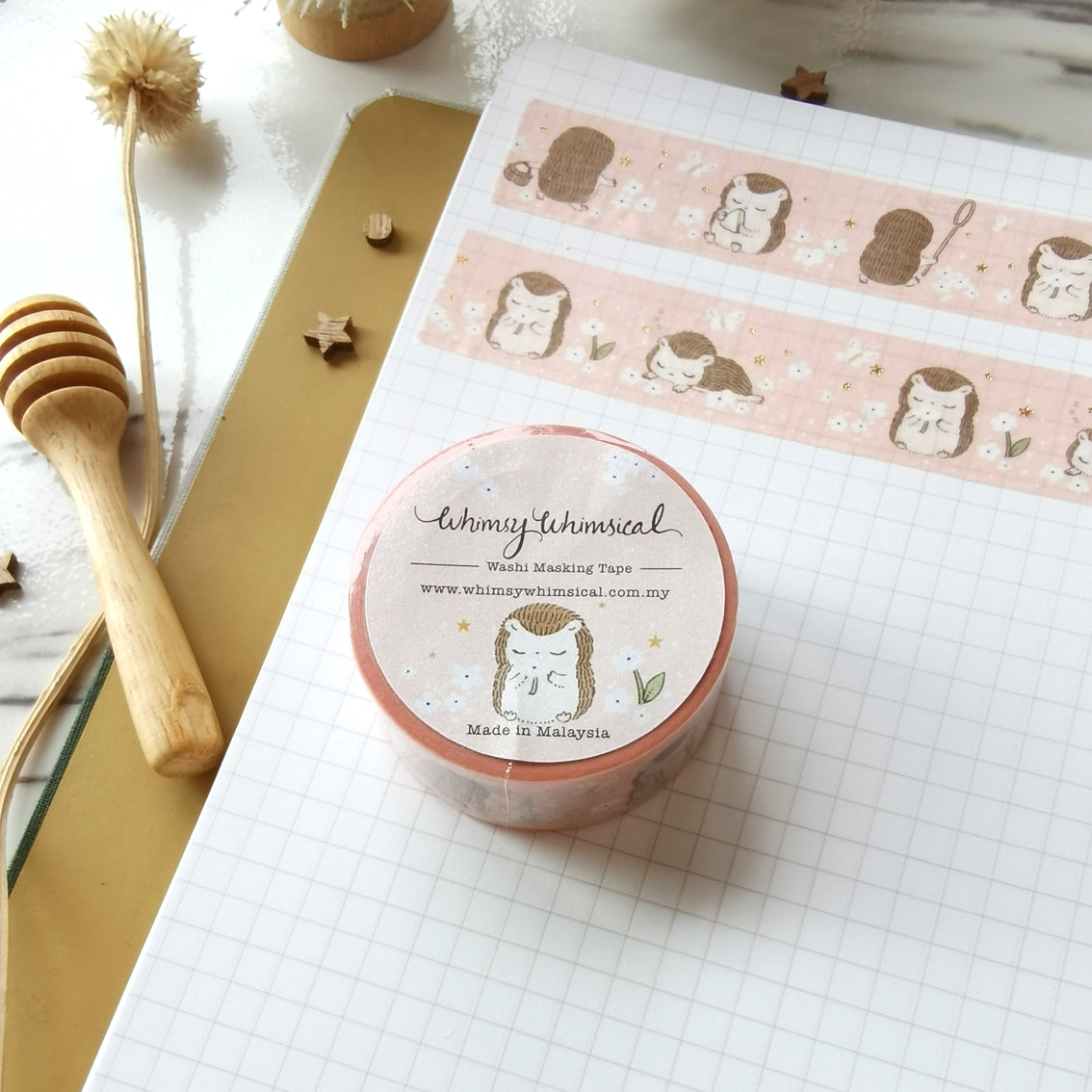 Washi Tape - Hedgehog Flower