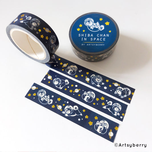 Gold Foil Washi Tape // Shiba Chan In Space