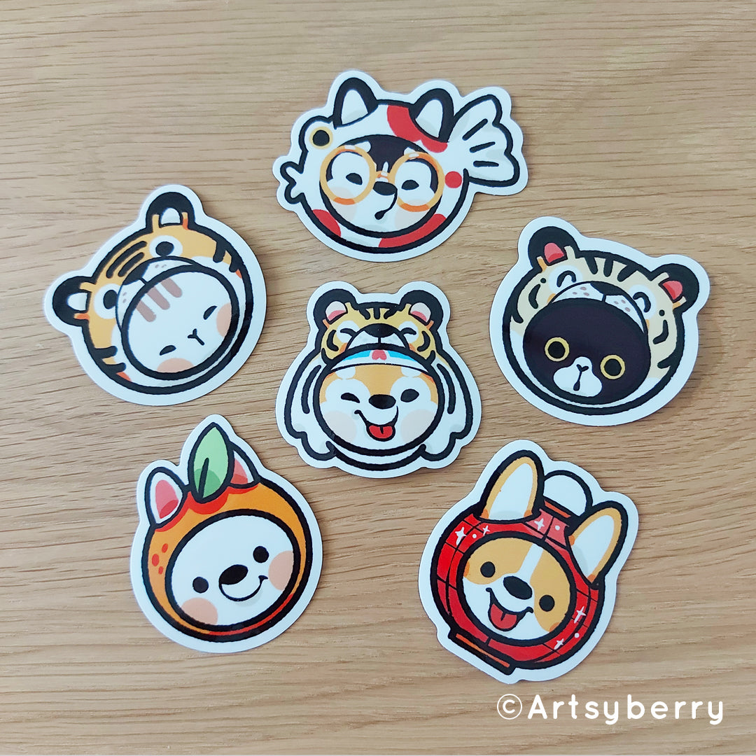 Waterproof Stickers // Roaring Lunar Party