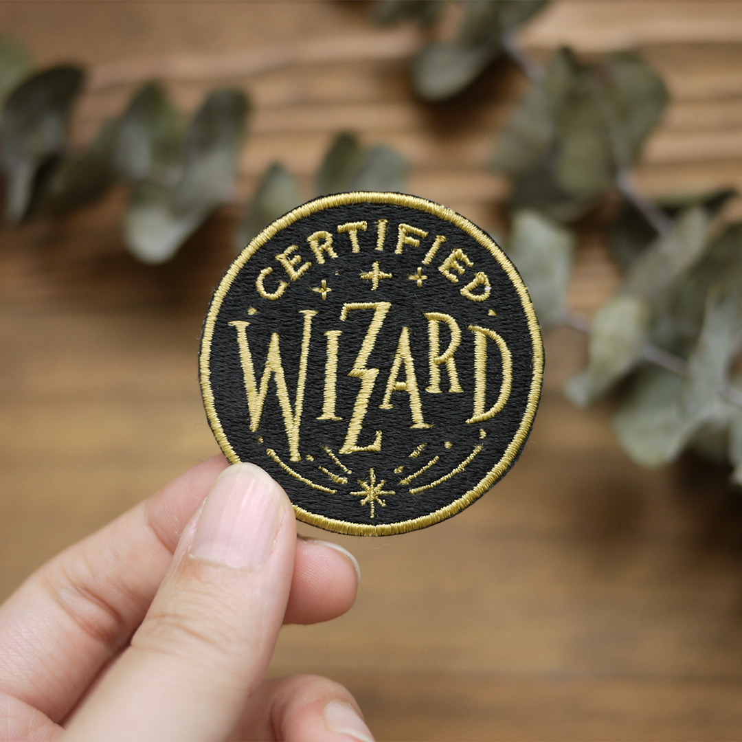 Certified Wizard & Witch Embroidered Patch Pin