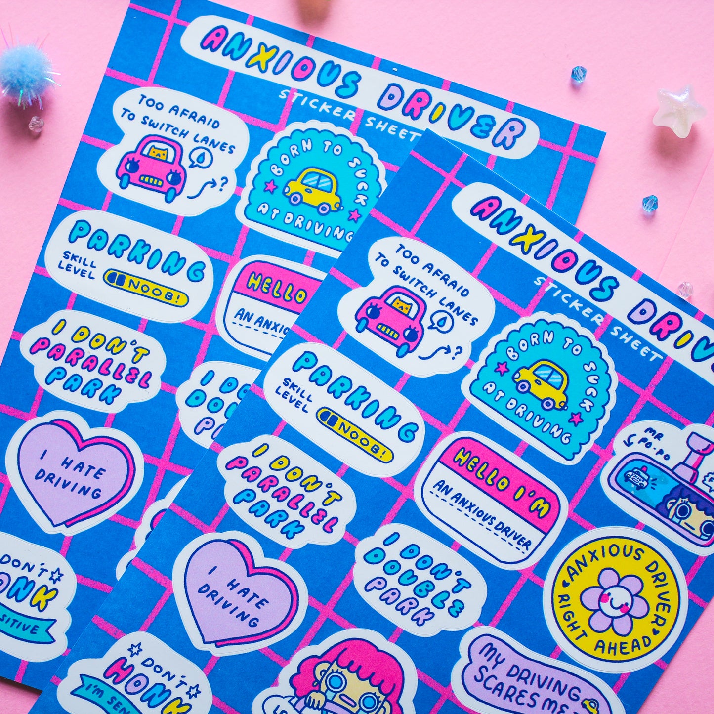 Anxious Driver Sticker Sheet