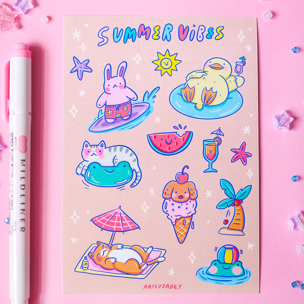 Summer Vibes Sticker Sheet