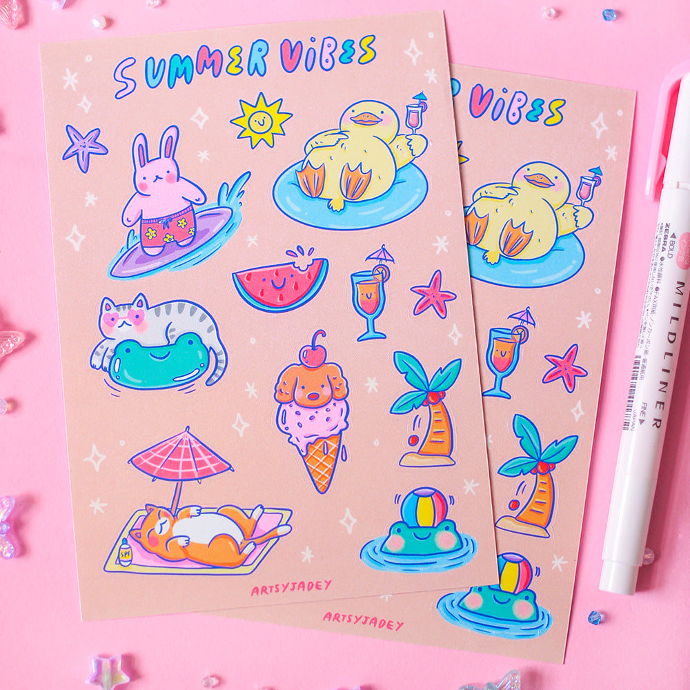 Summer Vibes Sticker Sheet