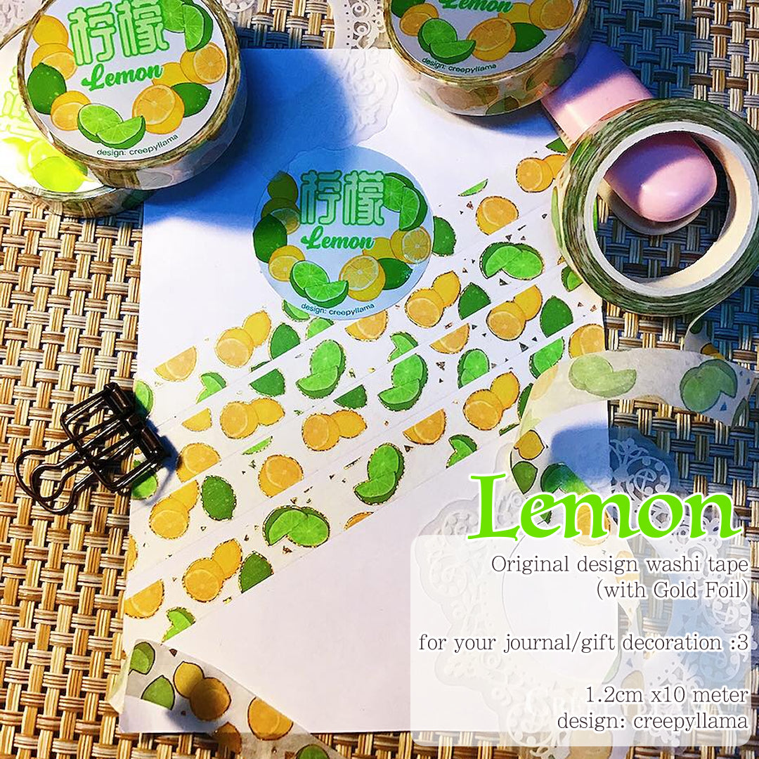 Creepyllama washi tape - Lemon