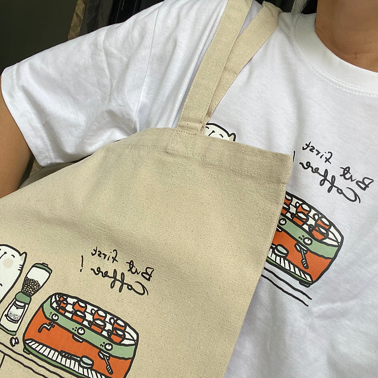 Catdoo Canvas Tote Bag - But 1st Coffee (CD7000109)