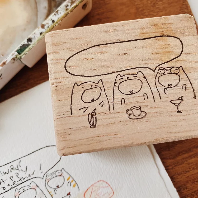 Catdoo rubber stamp - Three friends bubble (CD3691312)