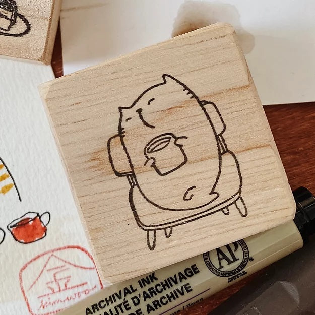 Catdoo rubber stamp - enjoy my coffee (CD2570057)