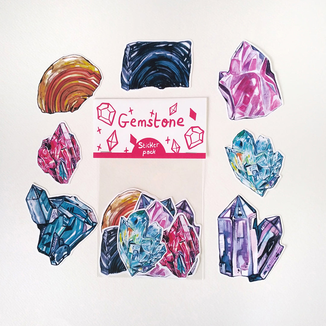 Gemstone Waterproof sticker pack