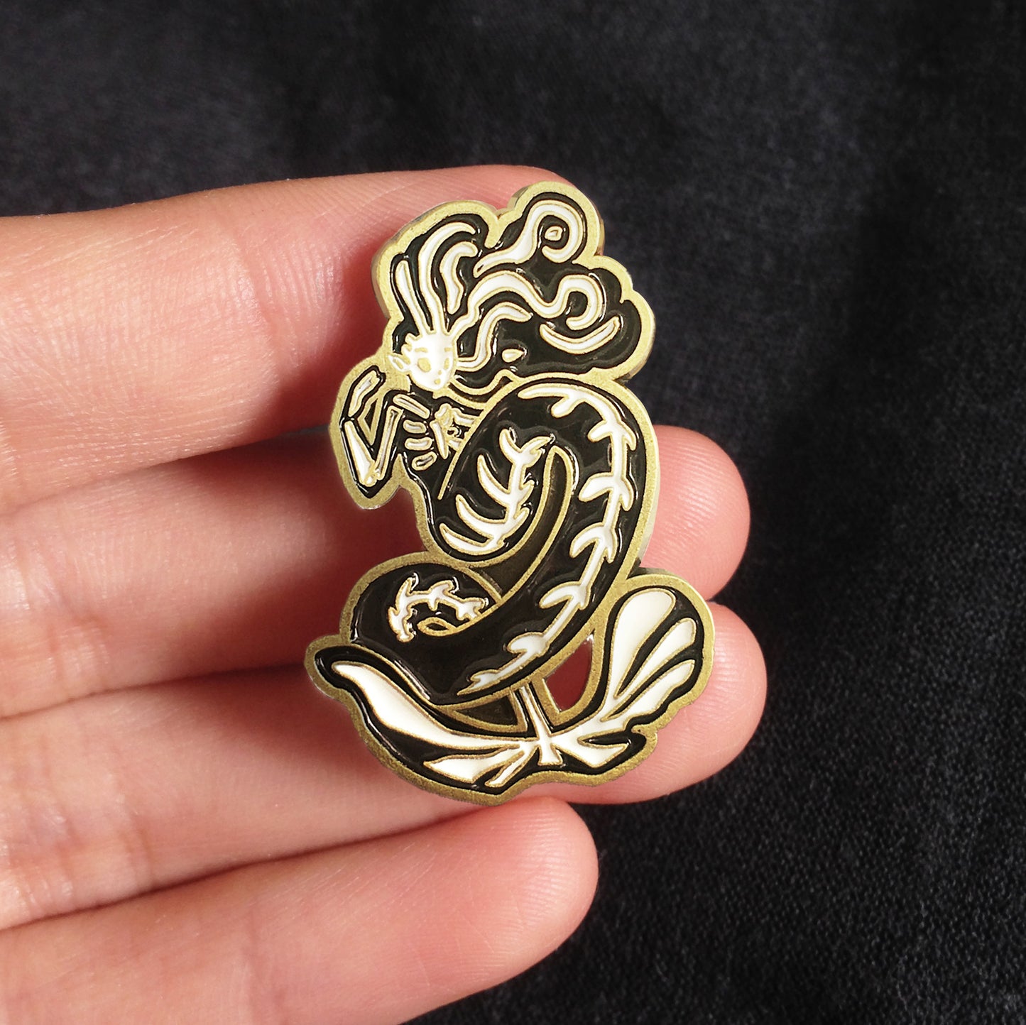 Bone Enamel Pin (Seconds)