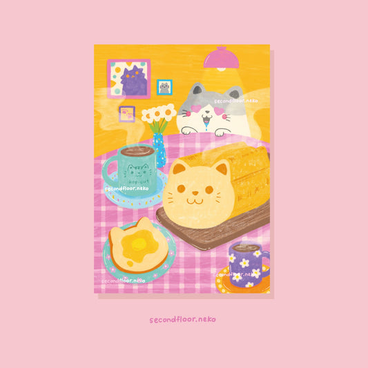 secondfloor.neko | Breakfast Cat Postcard